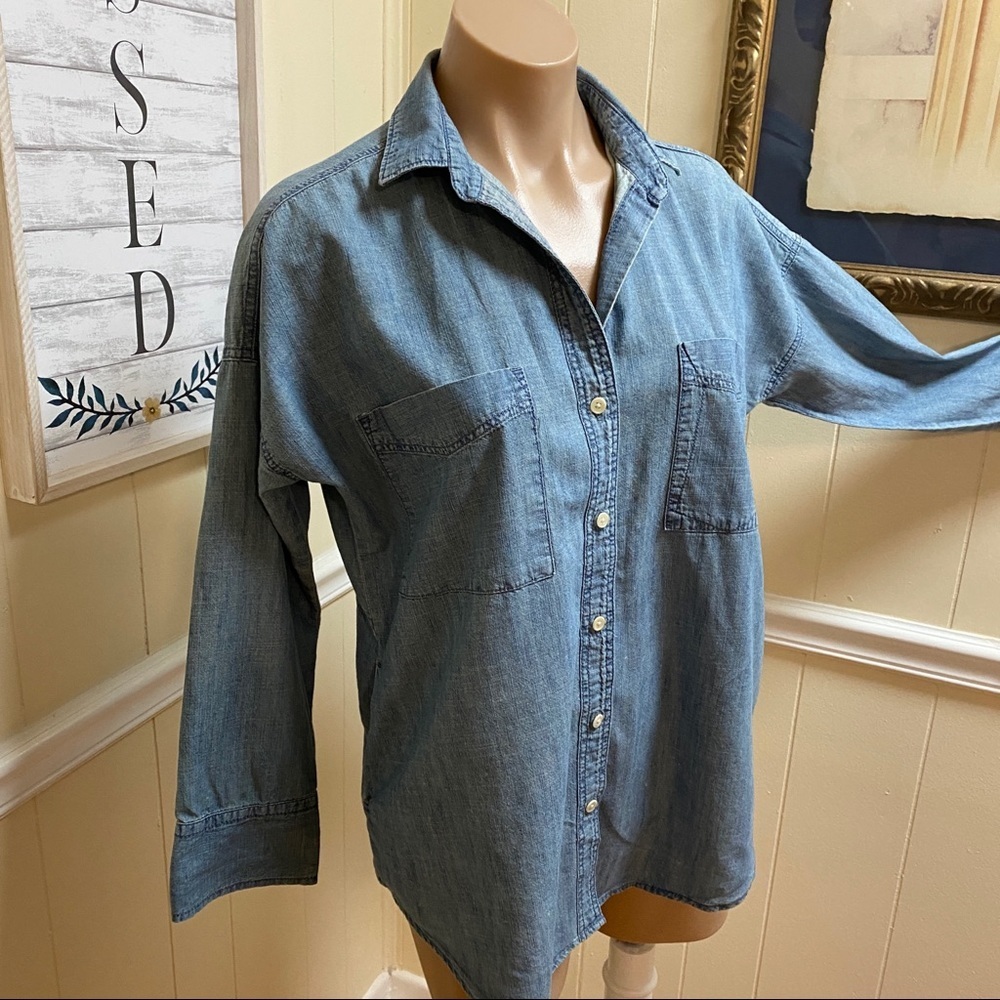 Gap 1969 Button front denim shirt Sz Small - Picture 5 of 7